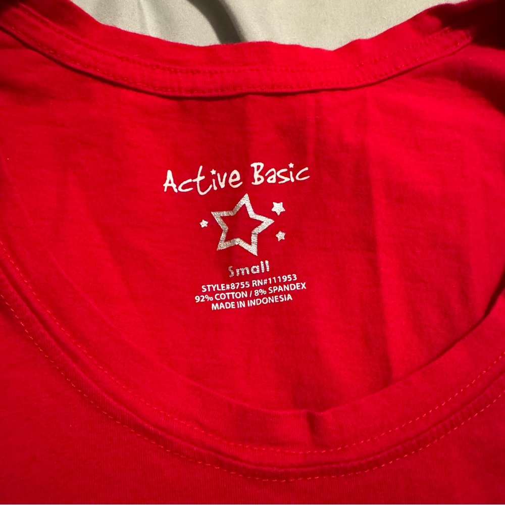 Active Basic Red Short Sleeve Tee - Picture 2 of 2